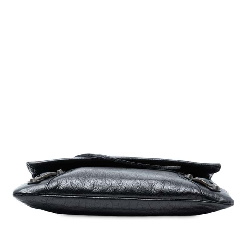 Balenciaga Lambskin Motocross Classic Envelope Clutch Black Leather Good condition - Inside View