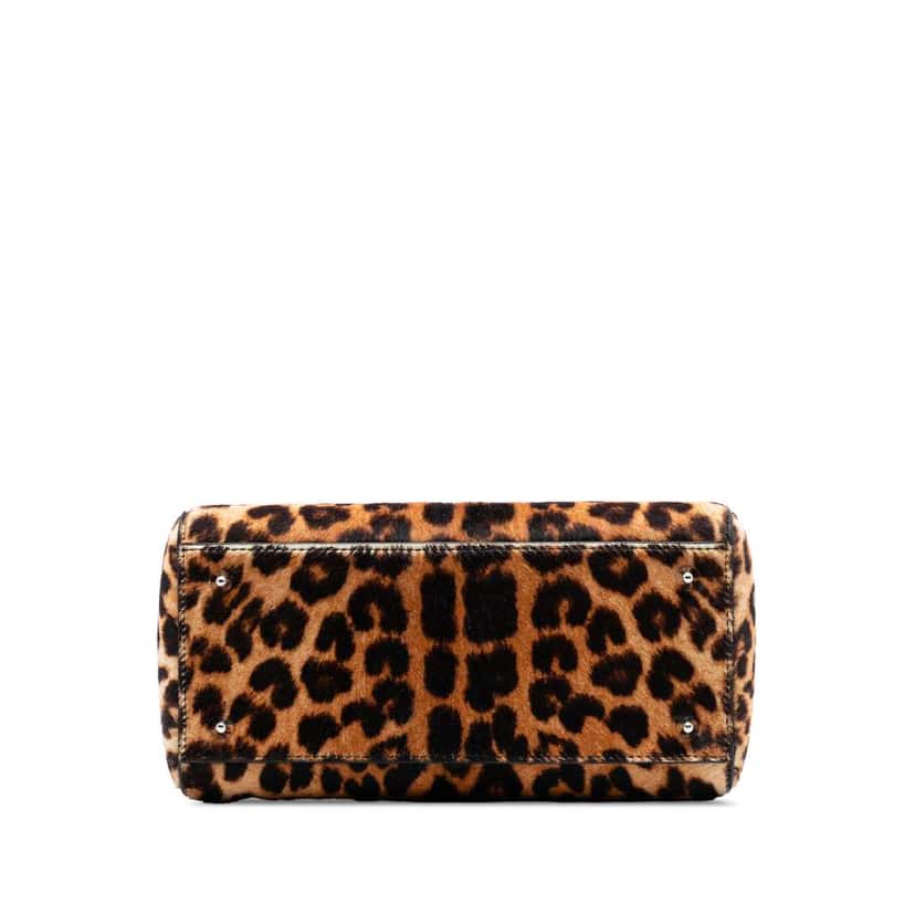 Dior Medium Pony Hair Leopard Print Lady Dior Brown Good condition - Inside View