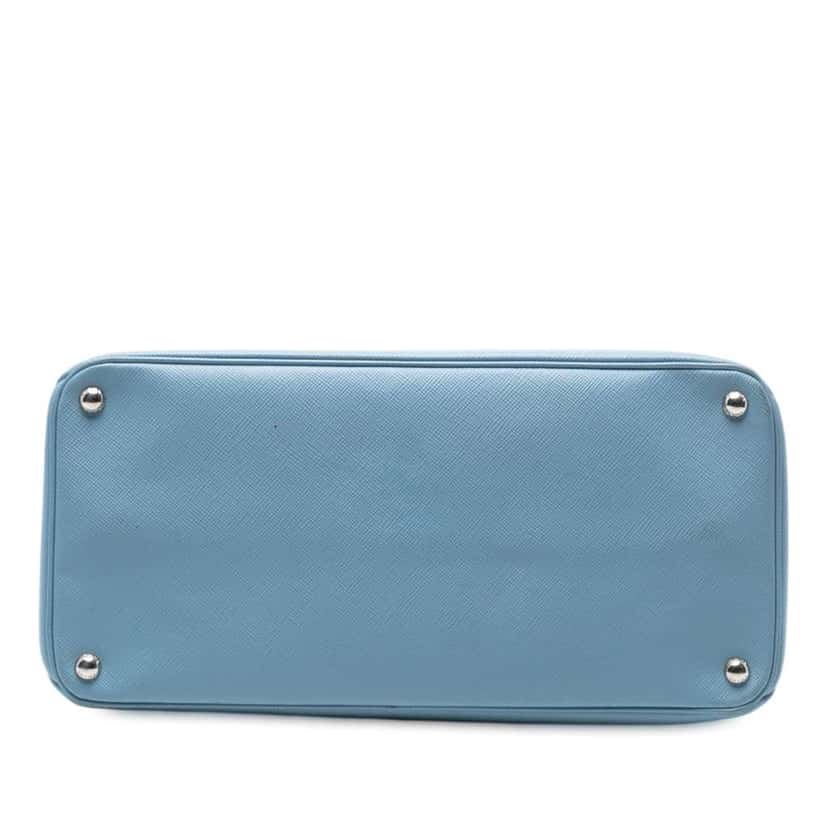 Prada Saffiano Cuir Turnlock Twin Satchel Blue Leather Good condition - Inside View