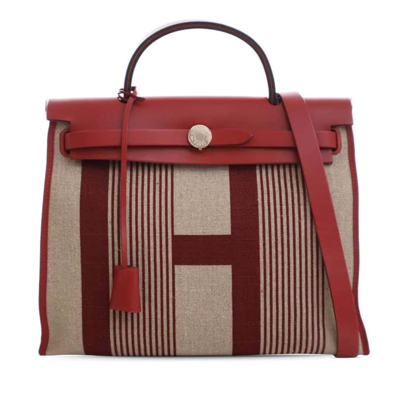 Hermès Toile H Vibration Herbag Zip 31 Brown Canvas Good condition - Front View