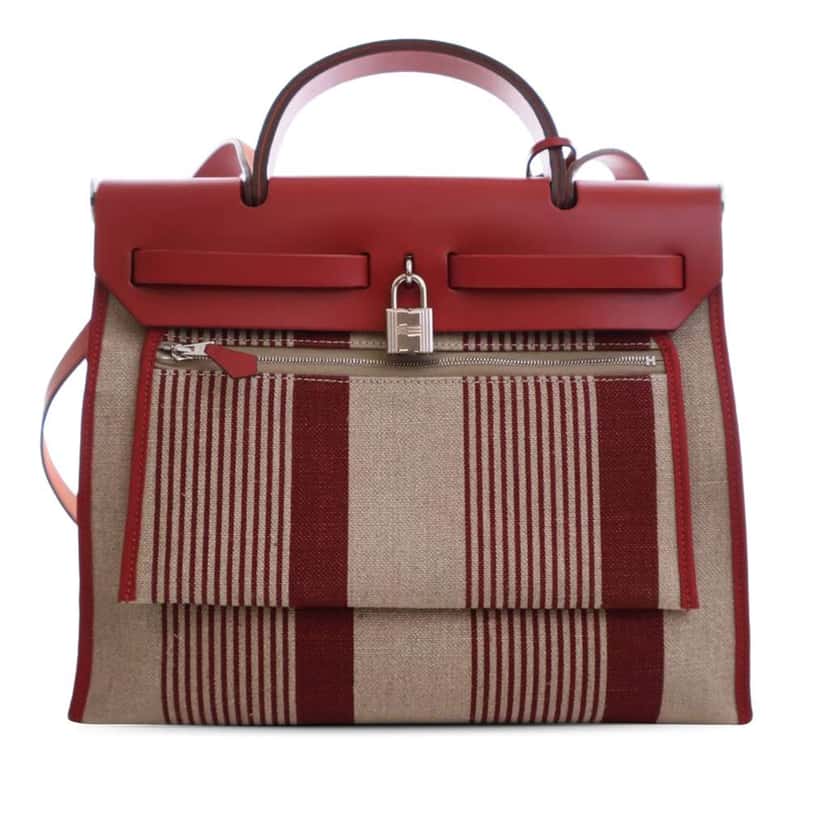 Hermès Toile H Vibration Herbag Zip 31 Brown Canvas Good condition - Back View