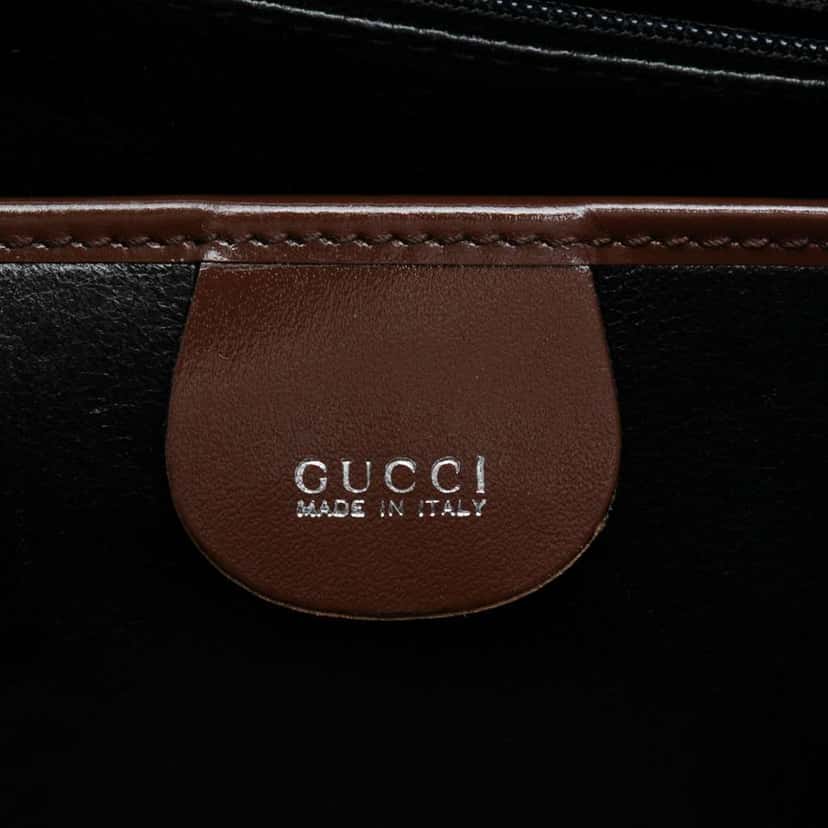 Gucci Patent Clasp Handbag Brown Leather Good condition - Box View