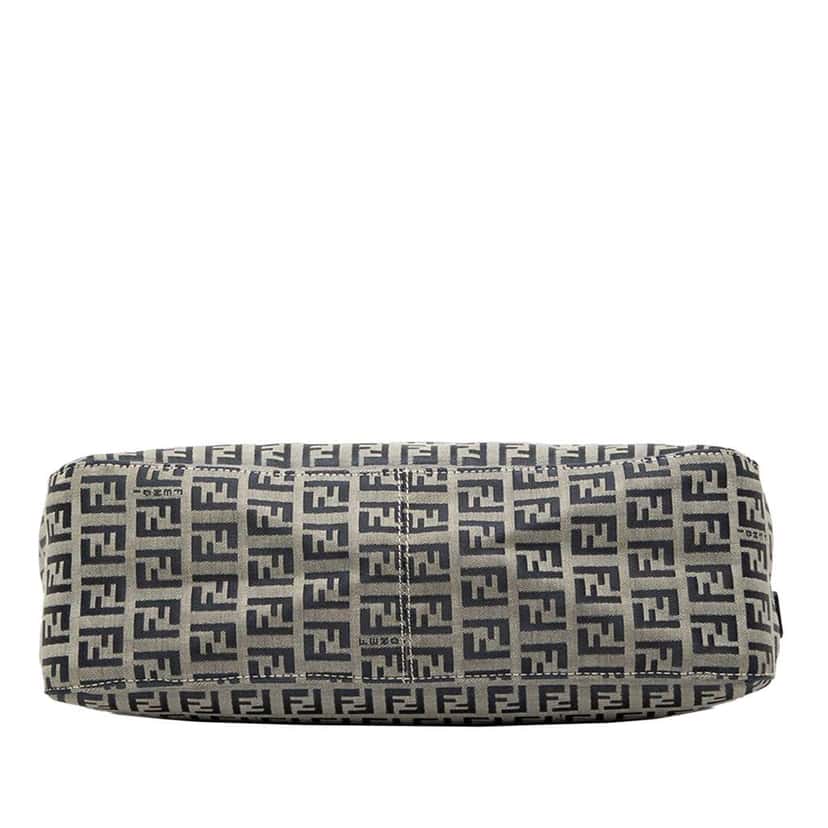 Fendi Zucchino Canvas Shoulder Bag Grey Canvas Good condition - Inside View