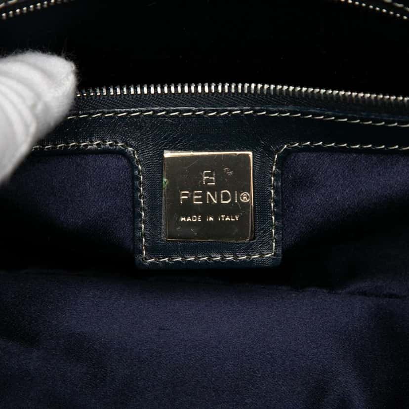Fendi Zucchino Canvas Shoulder Bag Grey Canvas Good condition - Box View