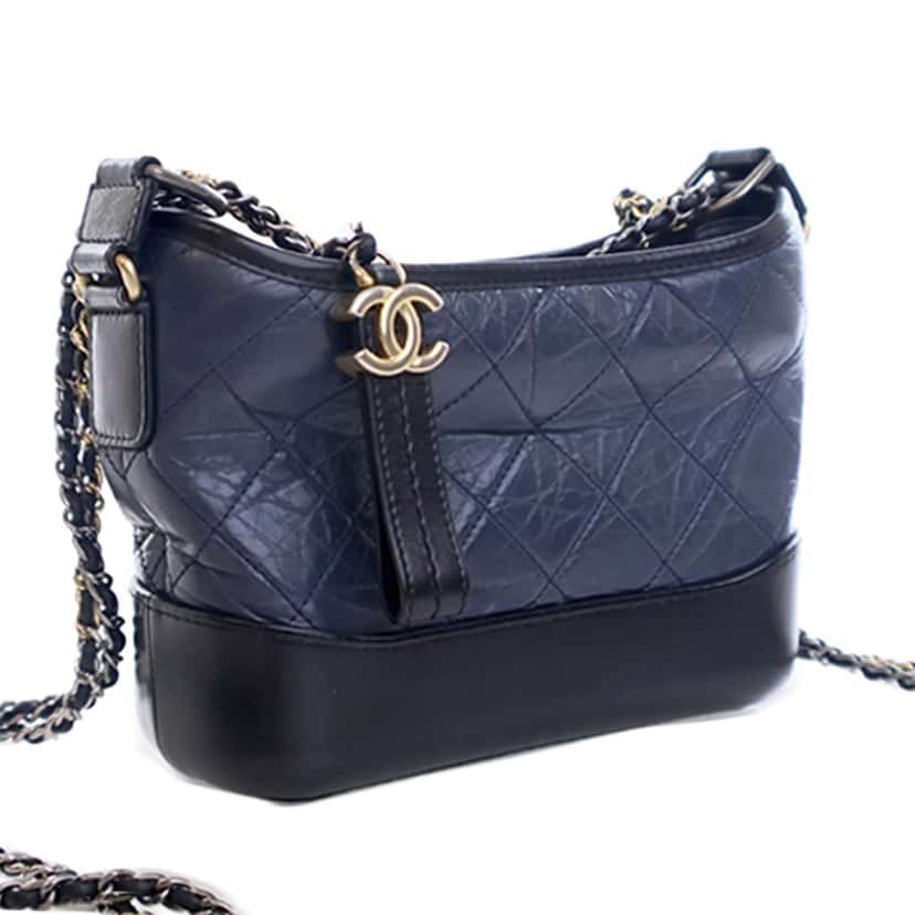 Chanel Small Bicolor Aged Calfskin Gabrielle Crossbody Blue Leather Good condition - Inside View
