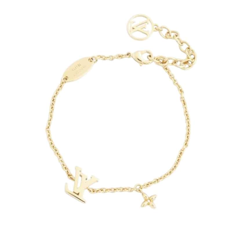 Louis Vuitton Gold Plated Crystal Iconic Bracelet Gold Metal Good condition - Back View