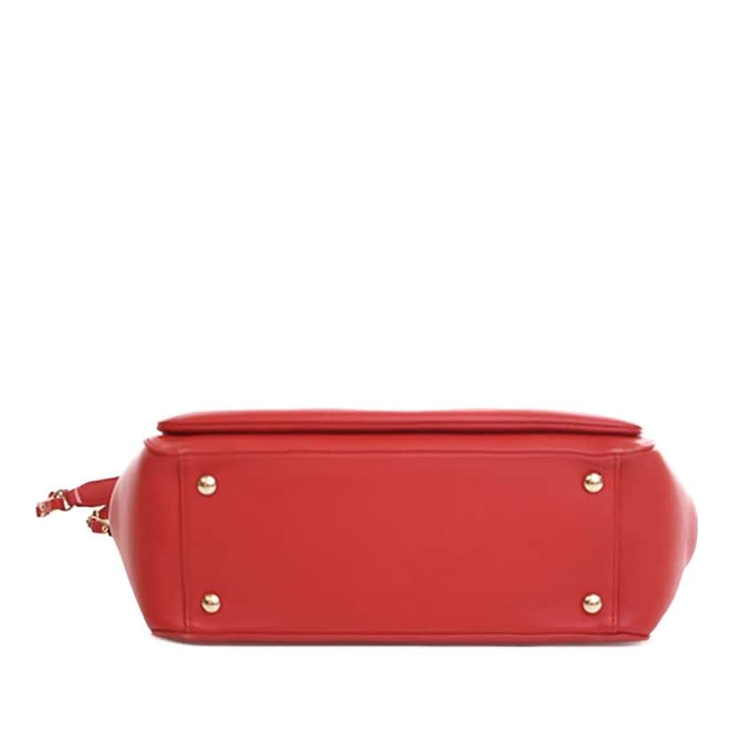 Chanel Small Lambskin CC Mania Shopping Tote Red Leather Good condition - Box View