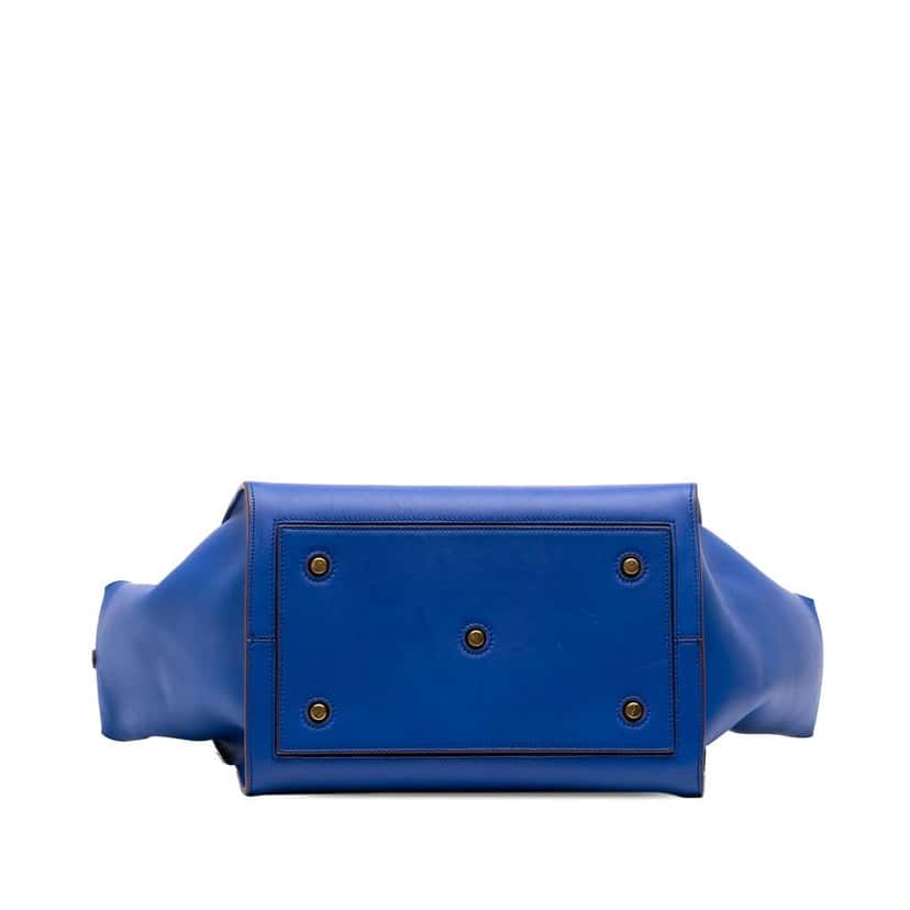 Celine Medium Smooth Calfskin Tie Knot Tote Blue Leather Good condition - Inside View