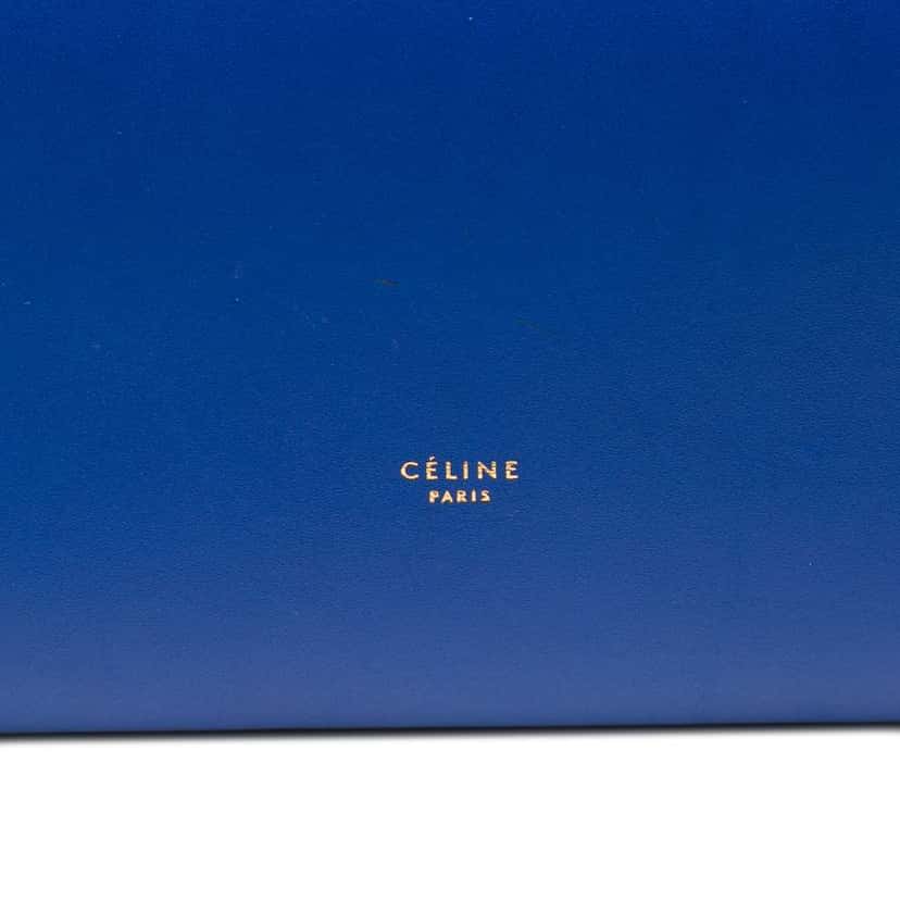 Celine Medium Smooth Calfskin Tie Knot Tote Blue Leather Good condition - Box View
