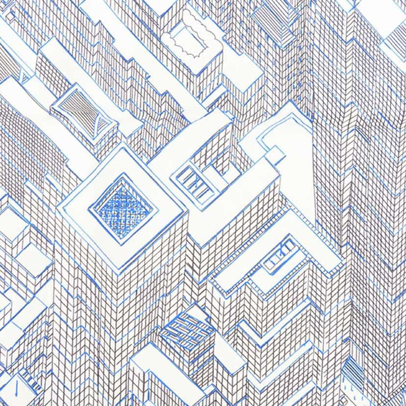 Hermès Pantin City Silk Scarf 90 White Silk Good condition - Inside View