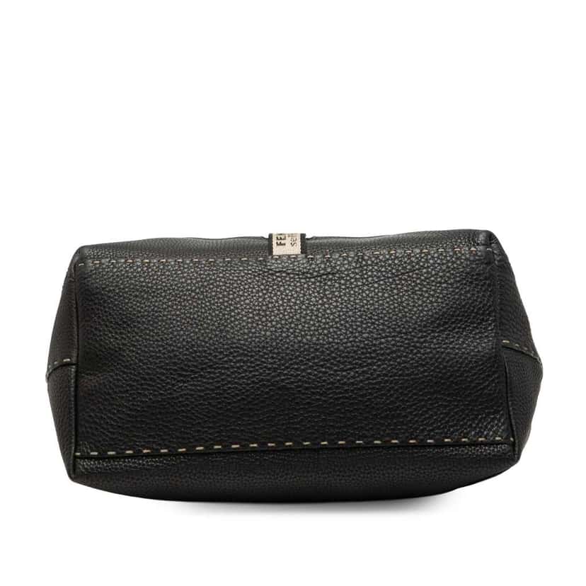 Fendi Leather Selleria Grand Borghese Handbag Black Leather Good condition - Inside View