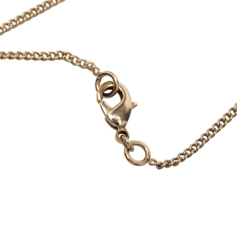 Chanel Gold Plated CC Rhinestones Pendant Necklace Gold Metal Good condition - Box View