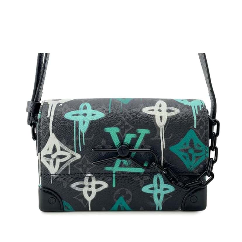 Louis Vuitton Monogram Eclipse Steamer Wearable Wallet Black Good condition - Front View