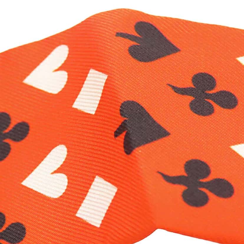 Hermès Jeu de Cartes Silk Twilly Scarf Orange Silk Good condition - Model View