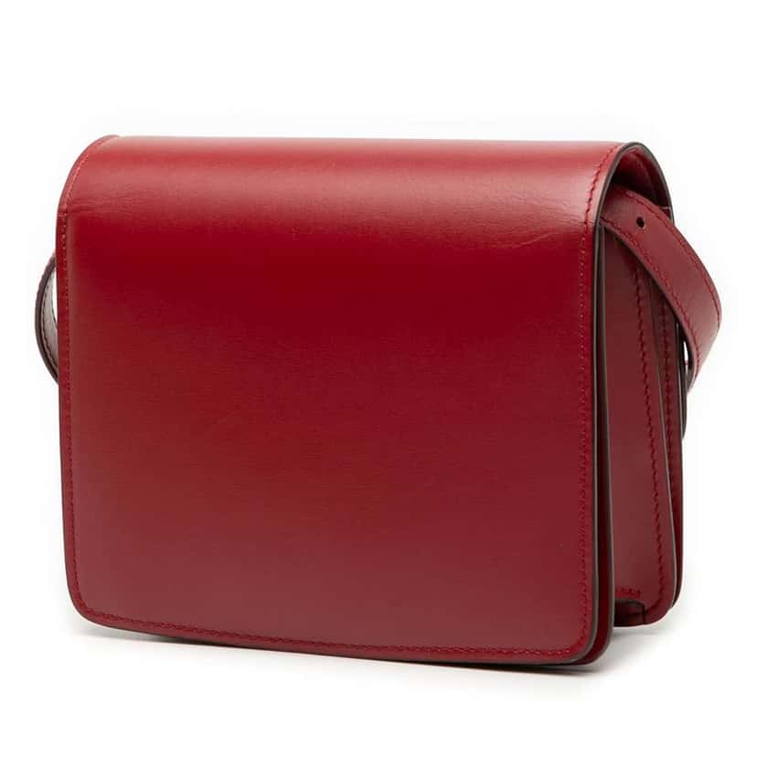 Celine Small Calfskin Classic Box Red Leather Good condition - Back View
