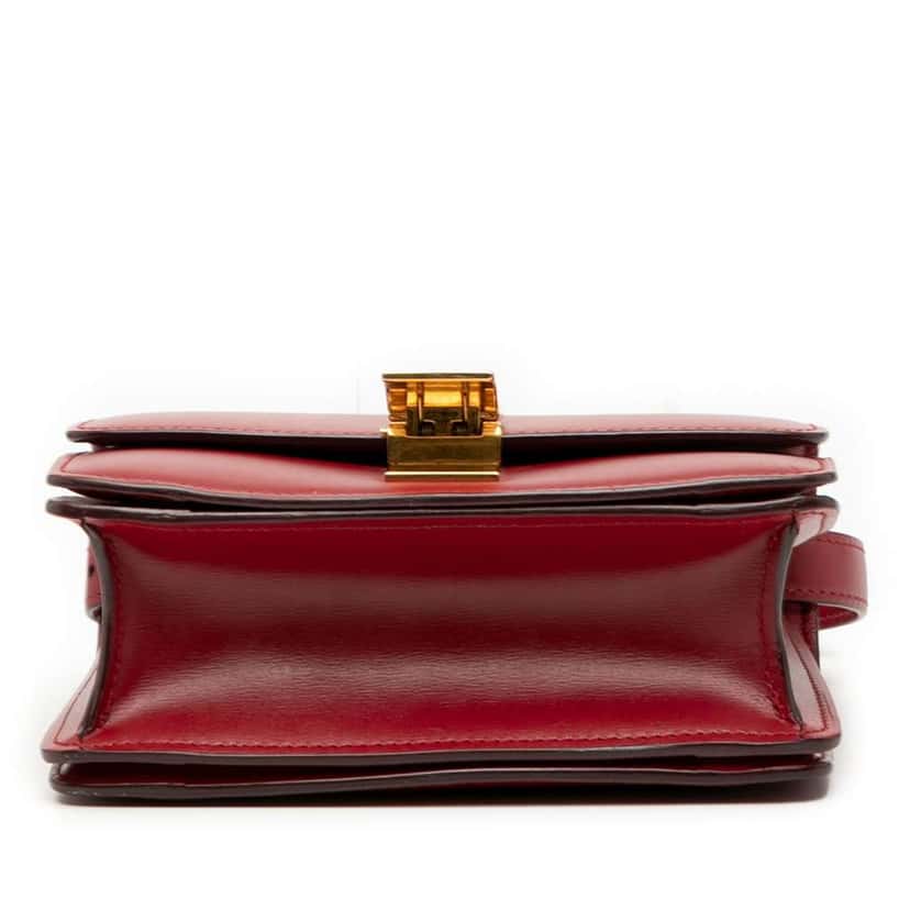 Celine Small Calfskin Classic Box Red Leather Good condition - Inside View