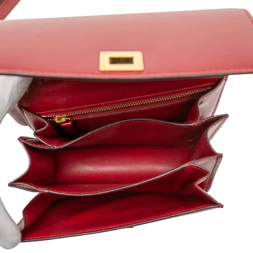 Celine Small Calfskin Classic Box Red Leather Good condition - Model View