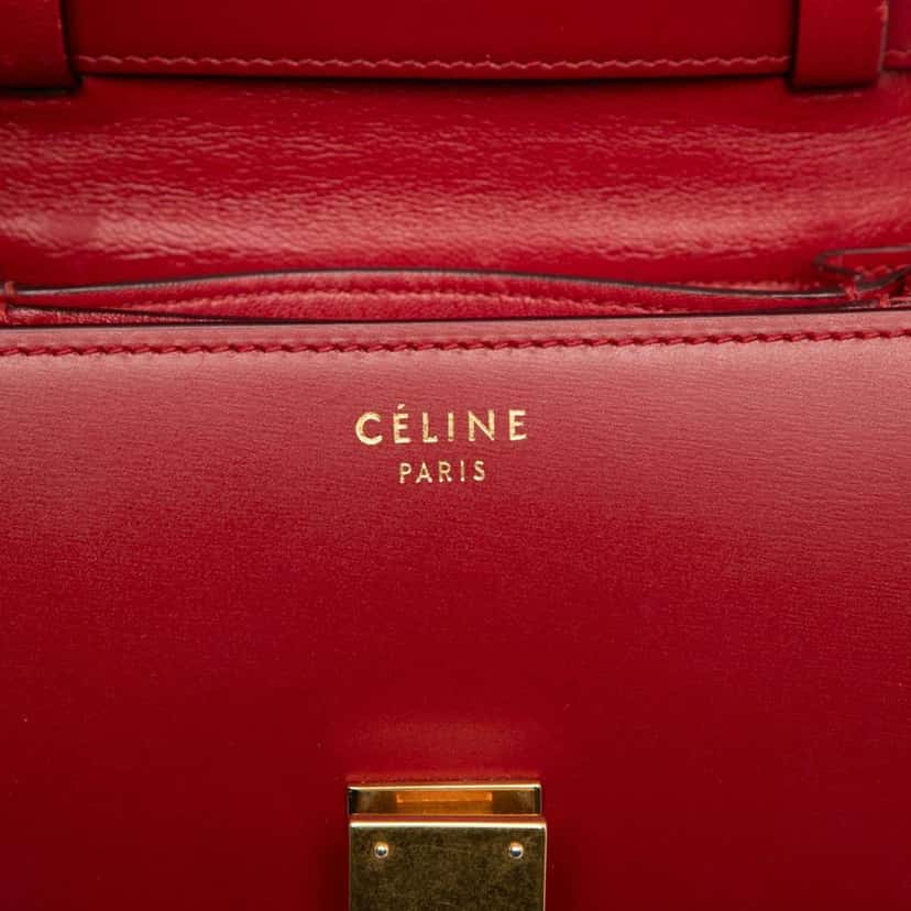 Celine Small Calfskin Classic Box Red Leather Good condition - Box View