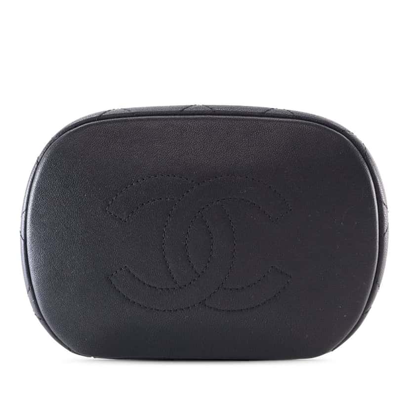 Chanel Quilted Lambskin Metallic Bubble Backpack Black Leather Good condition - Inside View