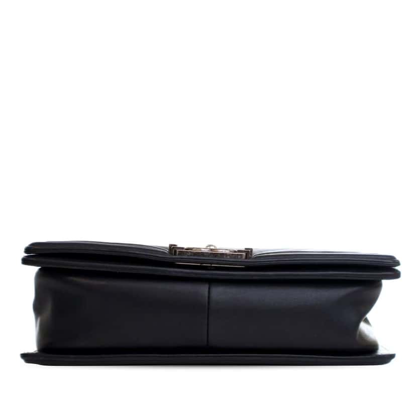 Chanel Old Medium Chevron Lambskin Boy Flap Black Leather Good condition - Inside View