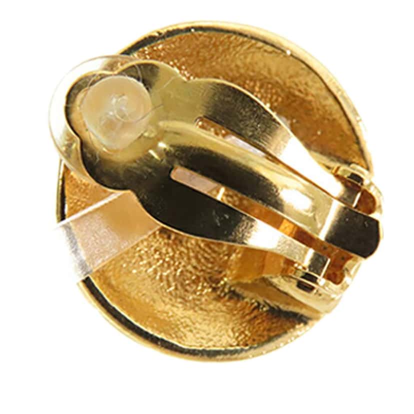 Chanel CC Gold Plated Clip On Earrings Gold Metal Good condition - Inside View