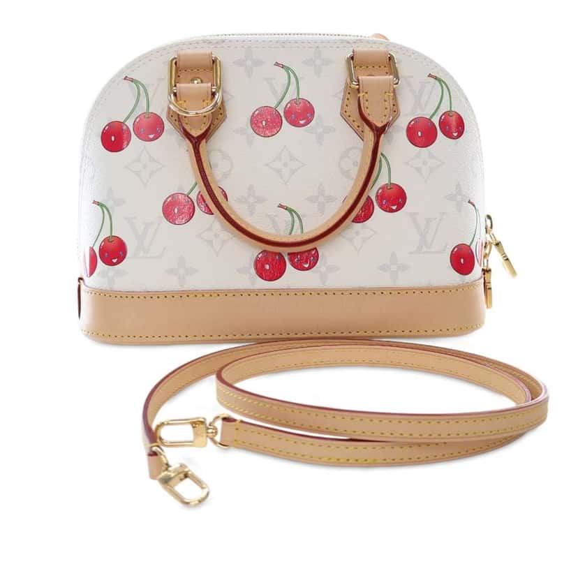 Louis Vuitton Takashi Murakami Monogram Cherry Alma BB White Good condition - Inside View