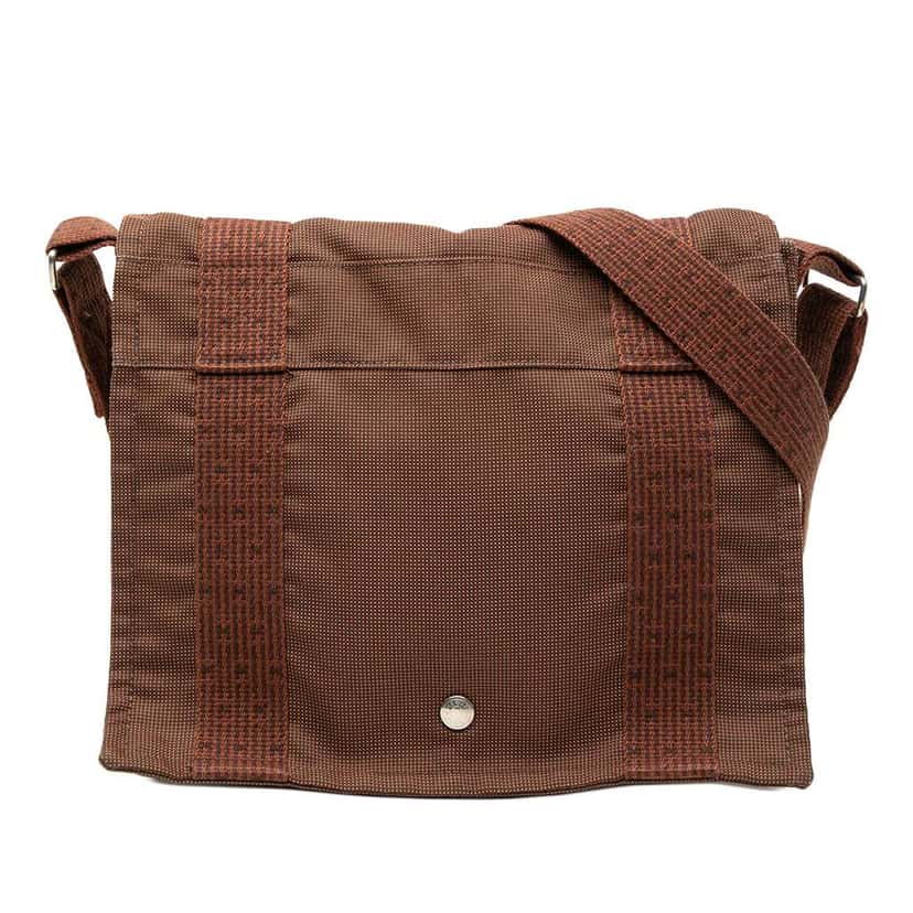 Hermès Canvas Herline Messenger Brown Canvas Good condition - Front View