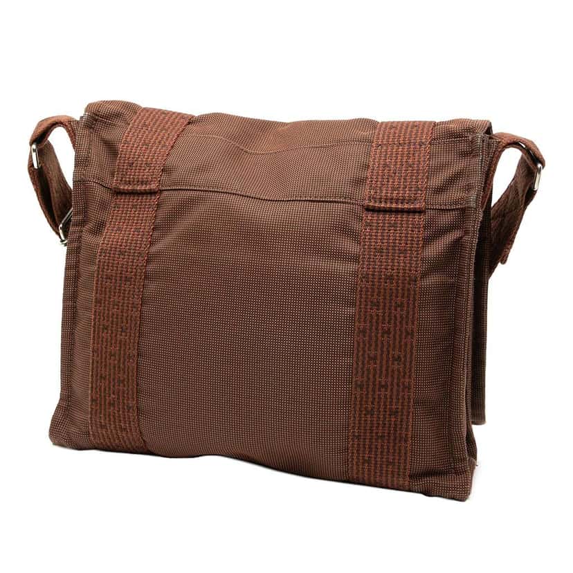 Hermès Canvas Herline Messenger Brown Canvas Good condition - Back View