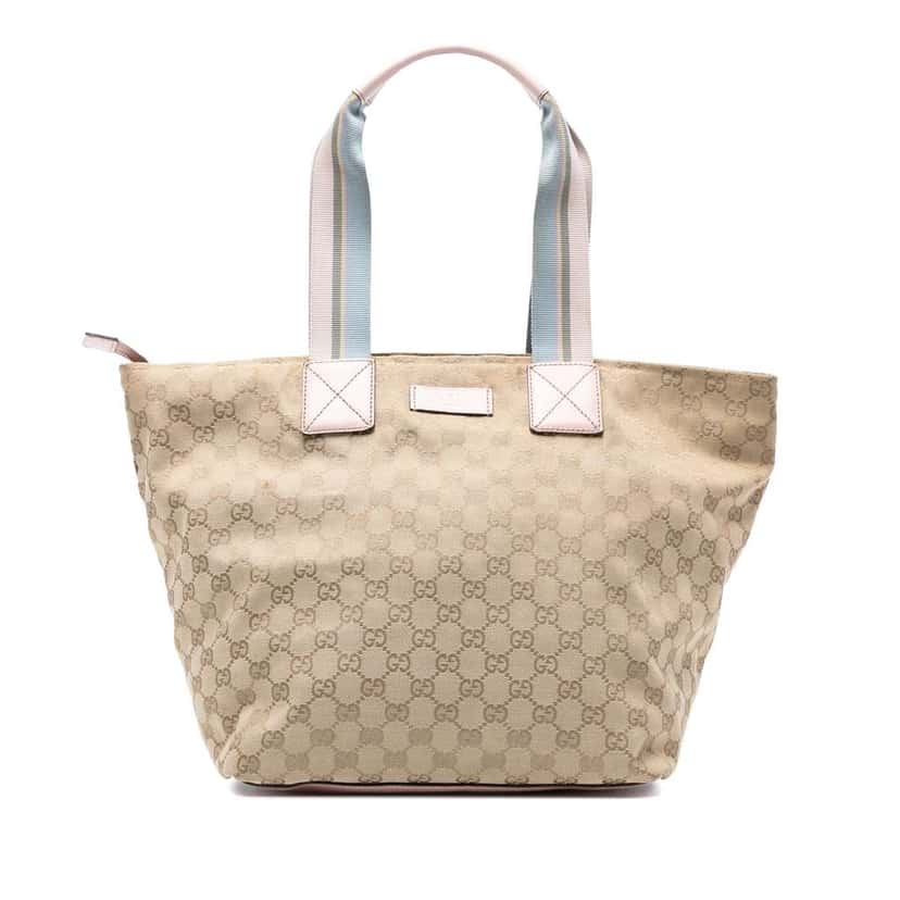 Gucci GG Canvas Web Tote Brown Canvas Good condition - Front View