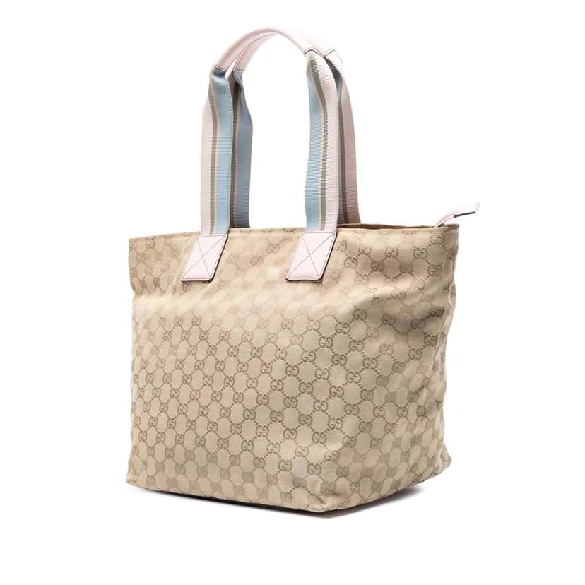 Gucci GG Canvas Web Tote Brown Canvas Good condition - Back View