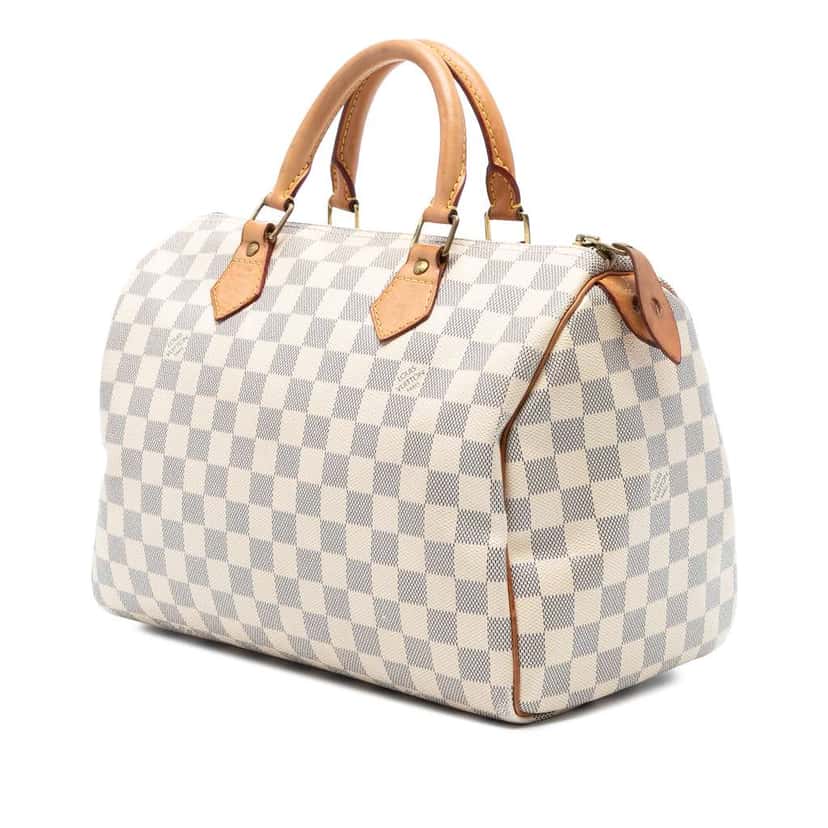 Louis Vuitton Damier Azur Speedy 30 White Good condition - Back View