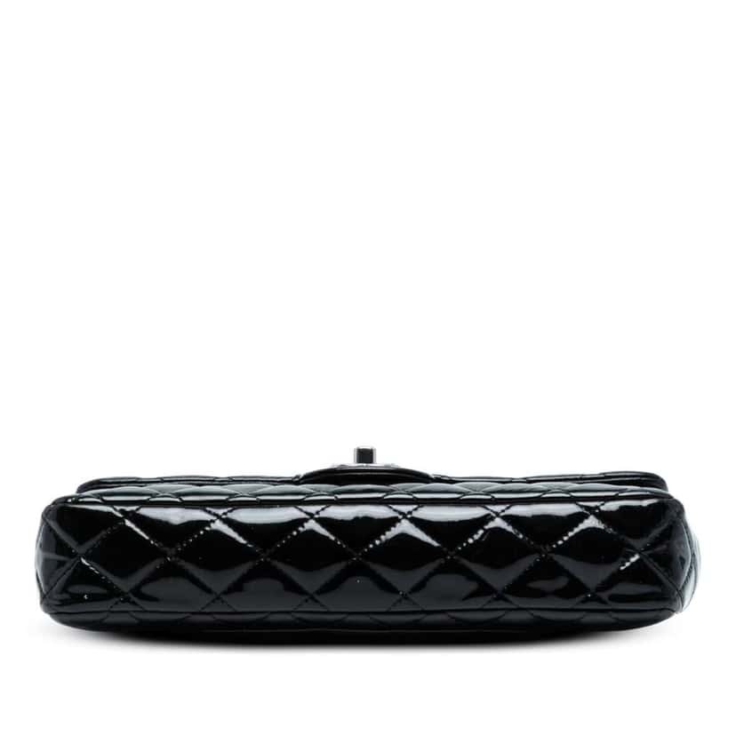 Chanel Classic Patent East West Single Flap Blue Leather Good condition - Inside View
