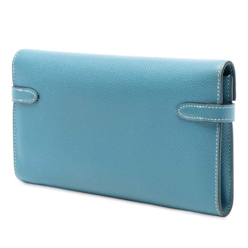 Hermès Epsom Kelly To Go Wallet Blue Leather Good condition - Back View
