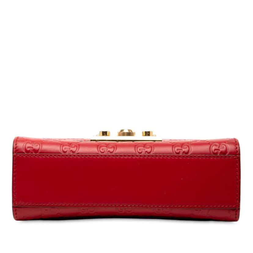 Gucci Small Guccissima Padlock Crossbody Red Leather Good condition - Inside View