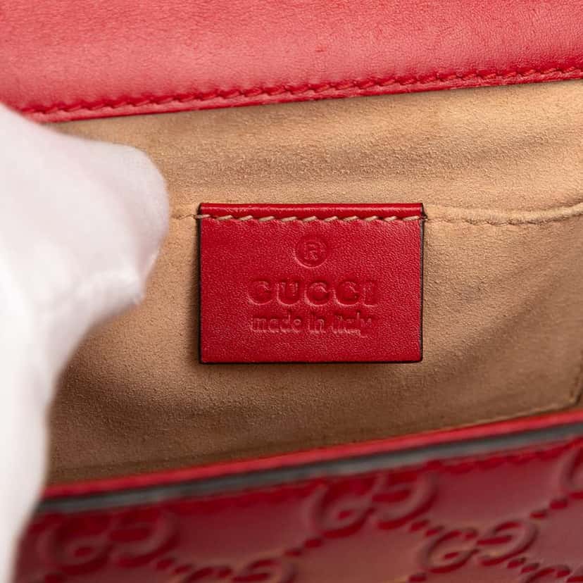 Gucci Small Guccissima Padlock Crossbody Red Leather Good condition - Box View