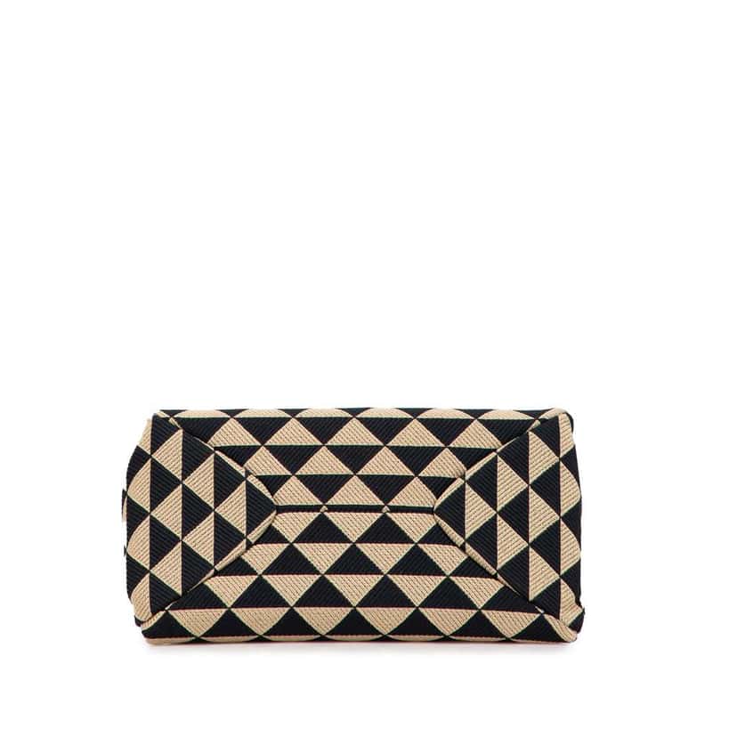 Prada Small Triangolo Symbole Jacquard Embroidered Shoulder Bag Brown Canvas Good condition - Inside View