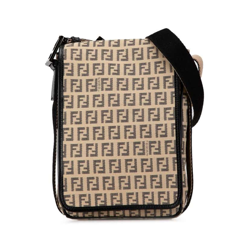 Fendi Zucchino Canvas Crossbody Brown Canvas Good condition - Front View