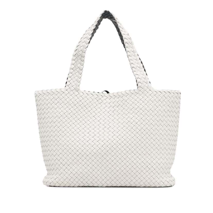 Bottega Veneta Bicolor Intrecciato Tote White Leather Good condition - Inside View