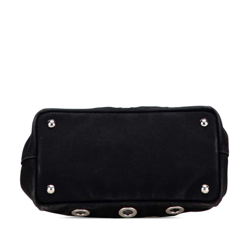 Prada Small Canvas Canapa Grommet Satchel Black Canvas Good condition - Inside View