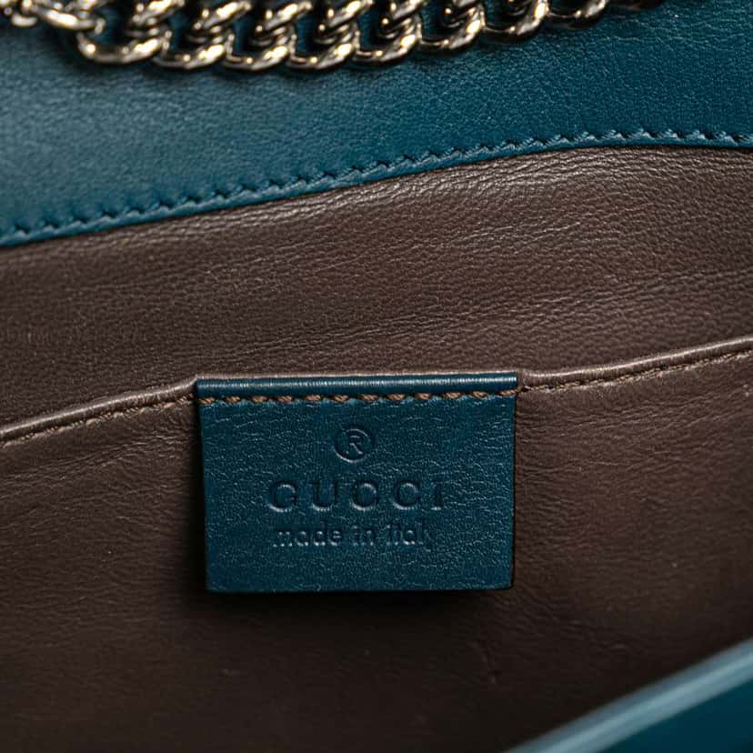 Gucci Small Polished Calfskin Interlocking G Dollar Crossbody Blue Leather Good condition - Box View