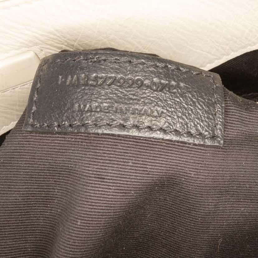 Saint Laurent Medium Crinkled Calfskin Monogram Niki Shopper Tote White Leather Good condition - Box View