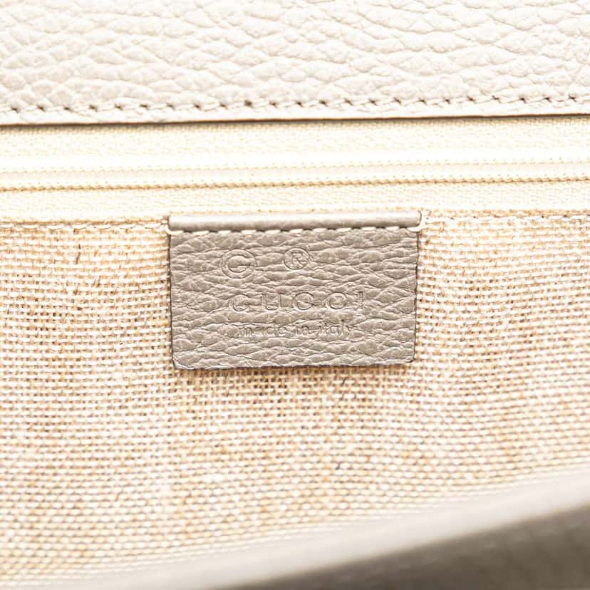 Gucci Medium Dollar Calfskin Interlocking G Crossbody Grey Leather Very good condition - Box View