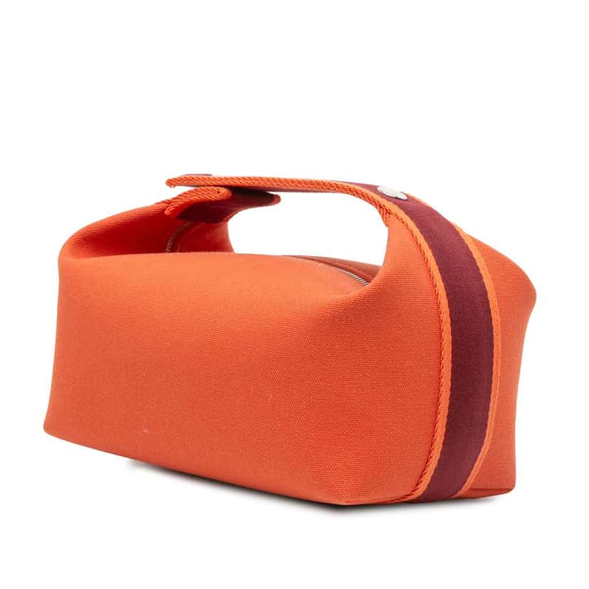 Hermès Small Toile Bride A Brac Case Orange Canvas Good condition - Back View