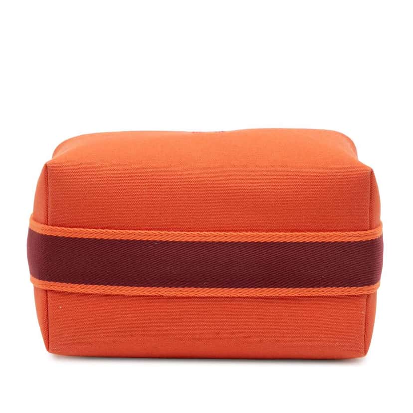 Hermès Small Toile Bride A Brac Case Orange Canvas Good condition - Inside View