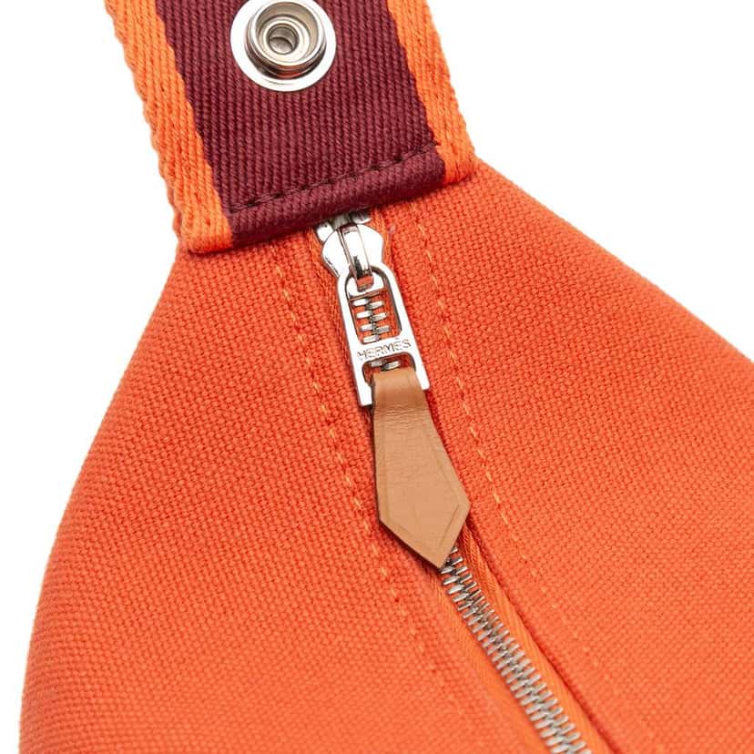 Hermès Small Toile Bride A Brac Case Orange Canvas Good condition - Box View