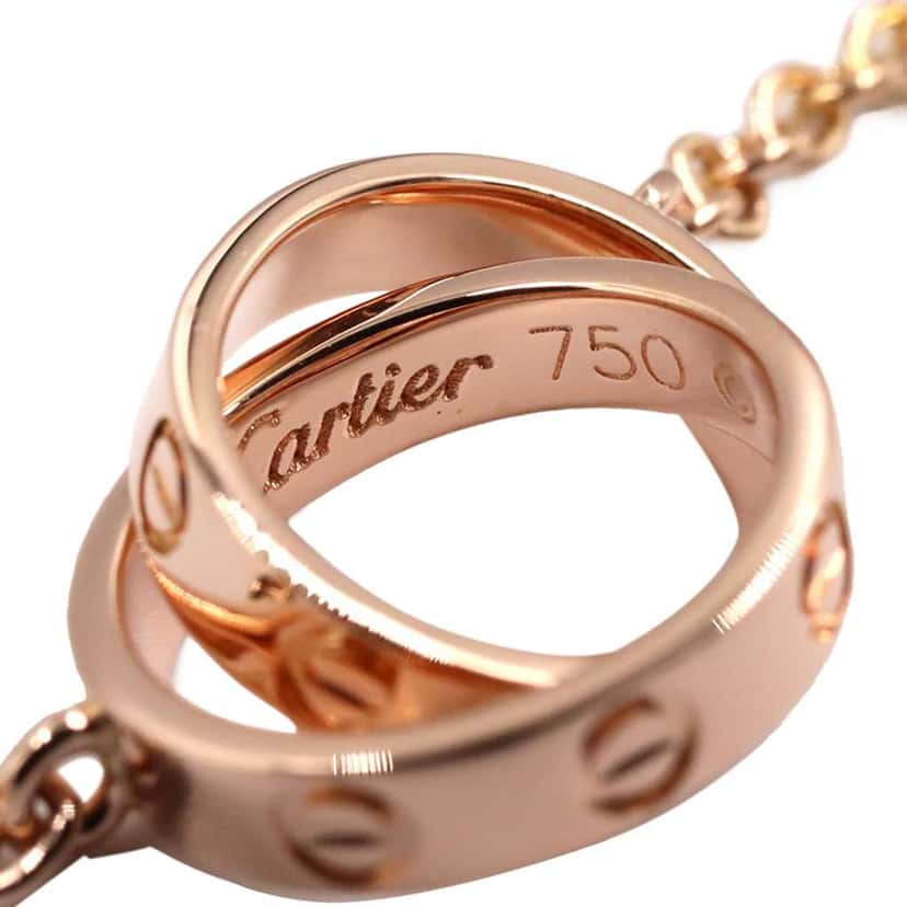 Cartier 18K Rose Gold Love Interlocking Necklace Pink Rose Gold Good condition - Front View