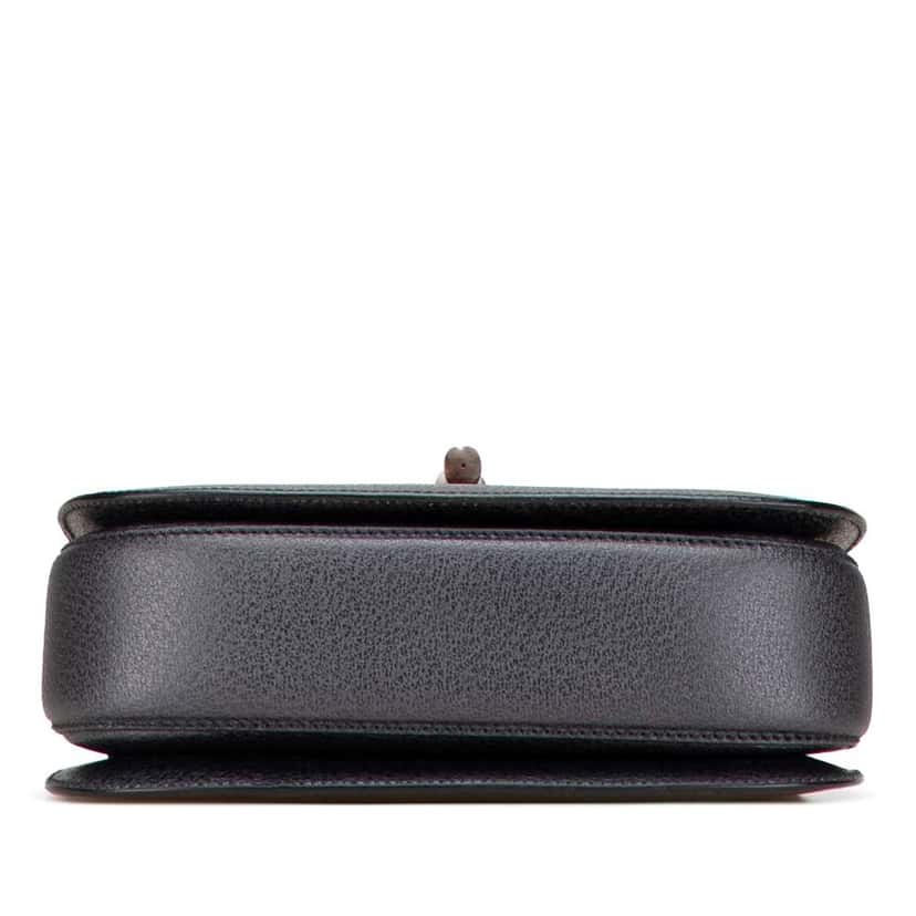 Gucci Grained Calfskin Bamboo Night Black Leather Good condition - Inside View