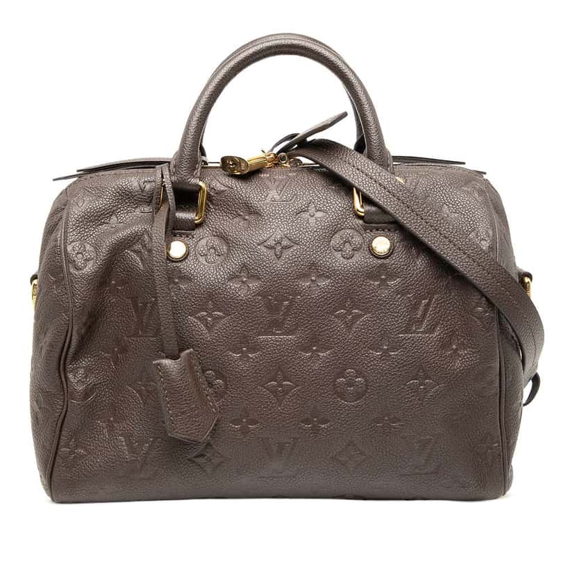 Louis Vuitton Monogram Empreinte Speedy Bandouliere 25 Brown Leather Good condition - Front View