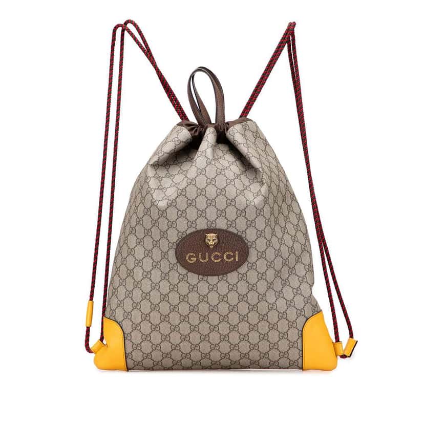 Gucci GG Supreme Animalier Backpack Brown Canvas Good condition - Front View