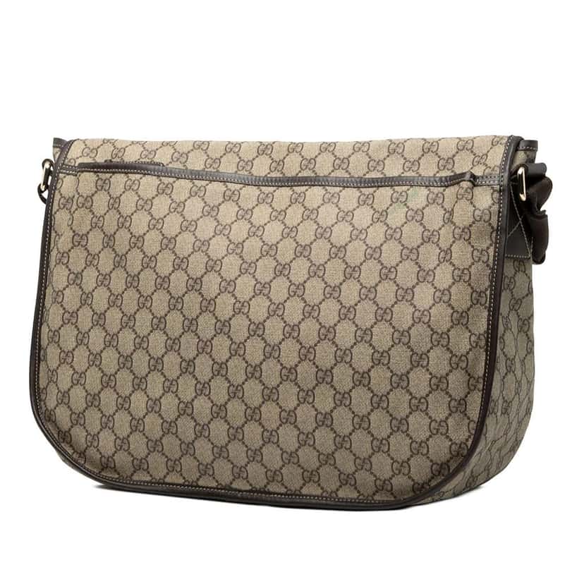 Gucci GG Supreme Messenger Bag Brown Canvas Good condition - Back View